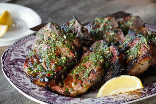 Basil-Grilled Loin Chops