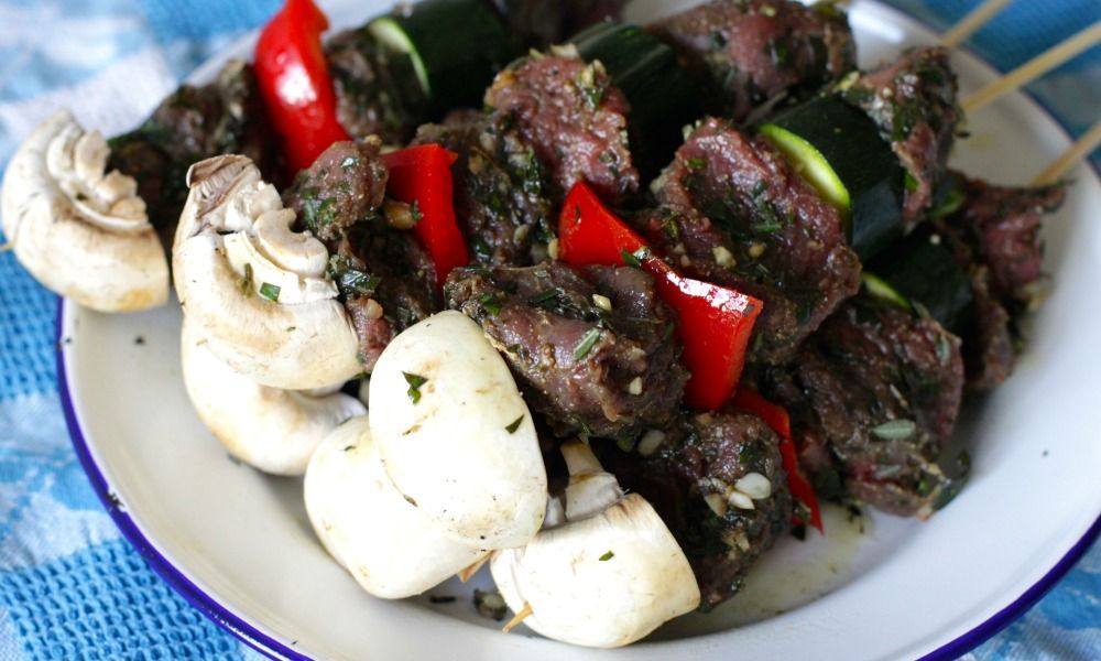 Char-Grilled Kangaroo Kebabs & Smoked Eggplant