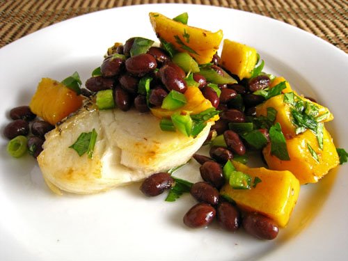 Broiled Or Grilled Fish W/ Black-Bean Salsa